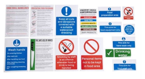 Vogue Food Preparation Sign Pack