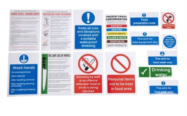 Vogue Bumper Hygiene Catering Sign Pack
