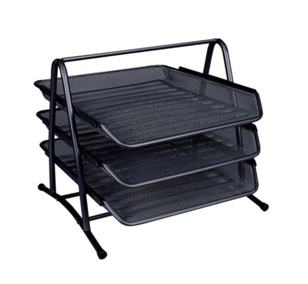 Q-Connect 3 Tier Letter Tray Black