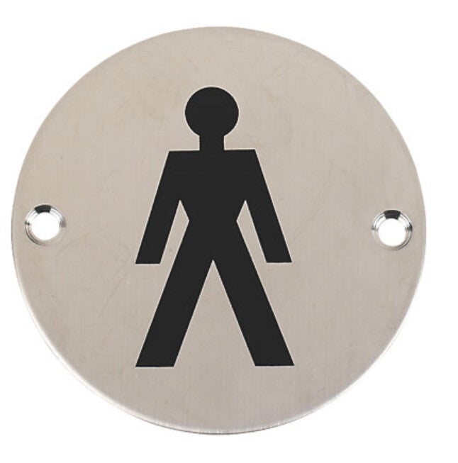 ESSENTIALS MALE TOILET SIGN 76MM