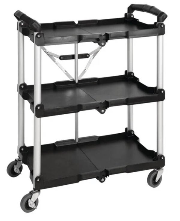 Vogue 3 Tier PP Folding Trolley Black