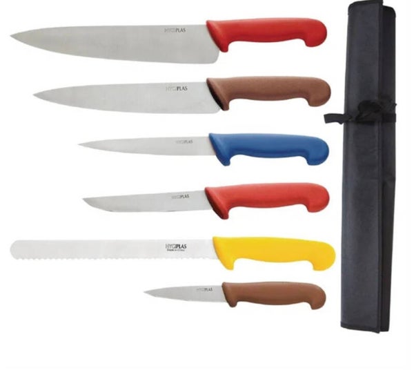 Hygiplas Colour Coded Chefs Knife Set with Wallet