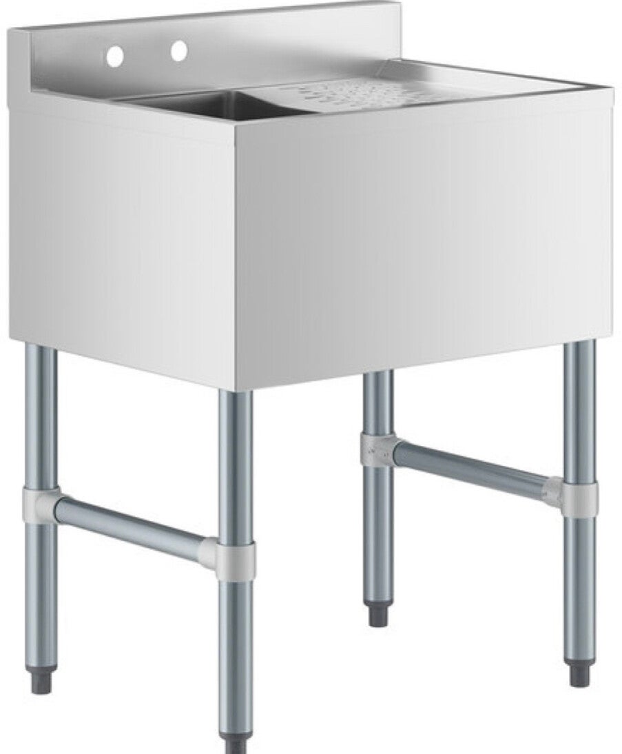 Commercial Sink Stainless steel 2 Bowl Right side Drain board