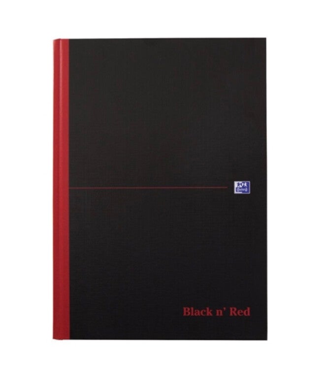 Black n' Red Casebound Ruled Hardback Notebook A4