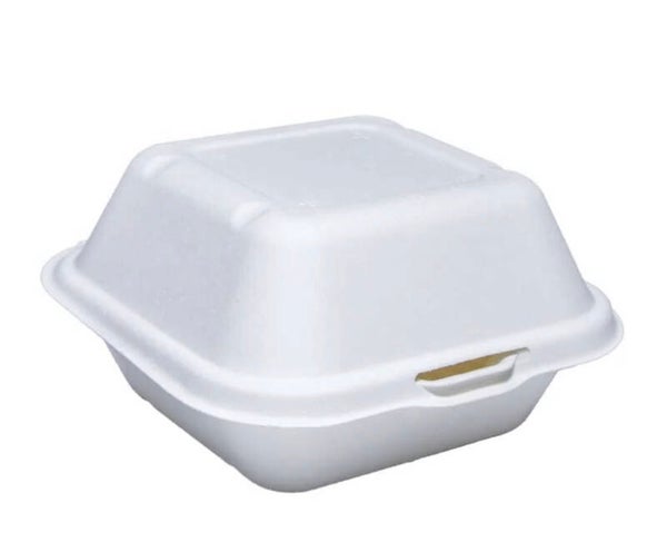 Fiesta Compostable Bagasse Burger Boxes with Side Ridges 153mm