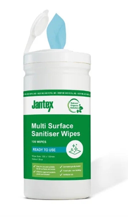 Jantex Green Probe Sanitiser Wipes Starter Tub 130mm