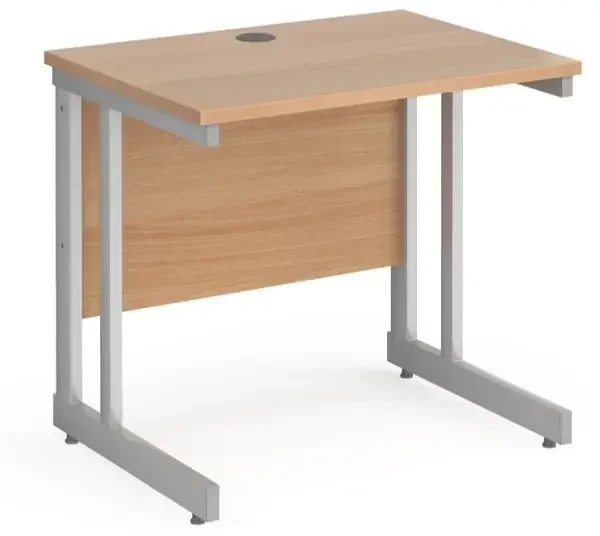 Gentoo Rectangular Desk with Twin Cantilever Legs 800mm Depth