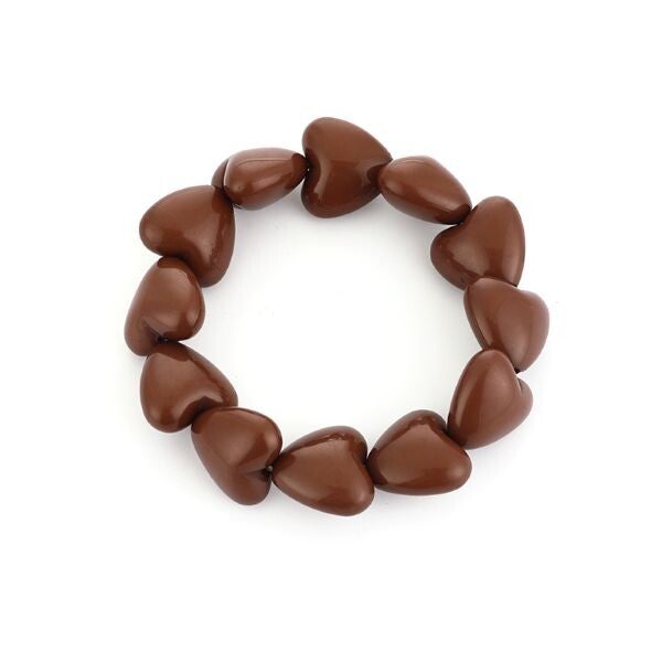 Bruine Hartjes Kralenarmband Dames