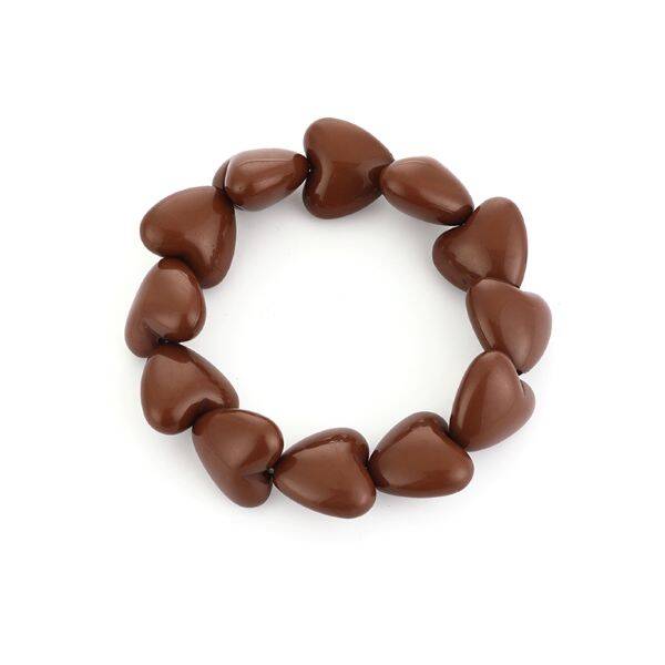 Bruine Hartjes Kralenarmband Dames