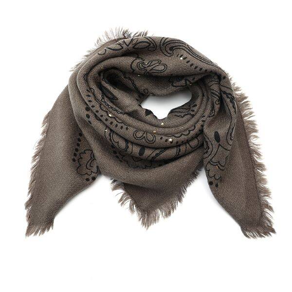 Sjaal met bandana print en steentjes Groen