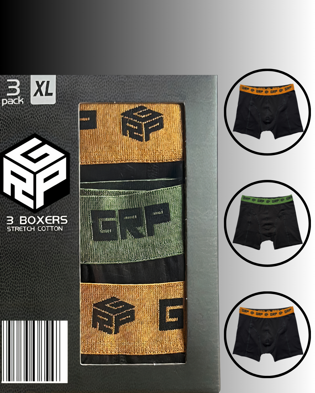 GRP Herenboxershort 1 aankoop -3 modellen  “Meer voor minder” Productcode GRP-BOX-002