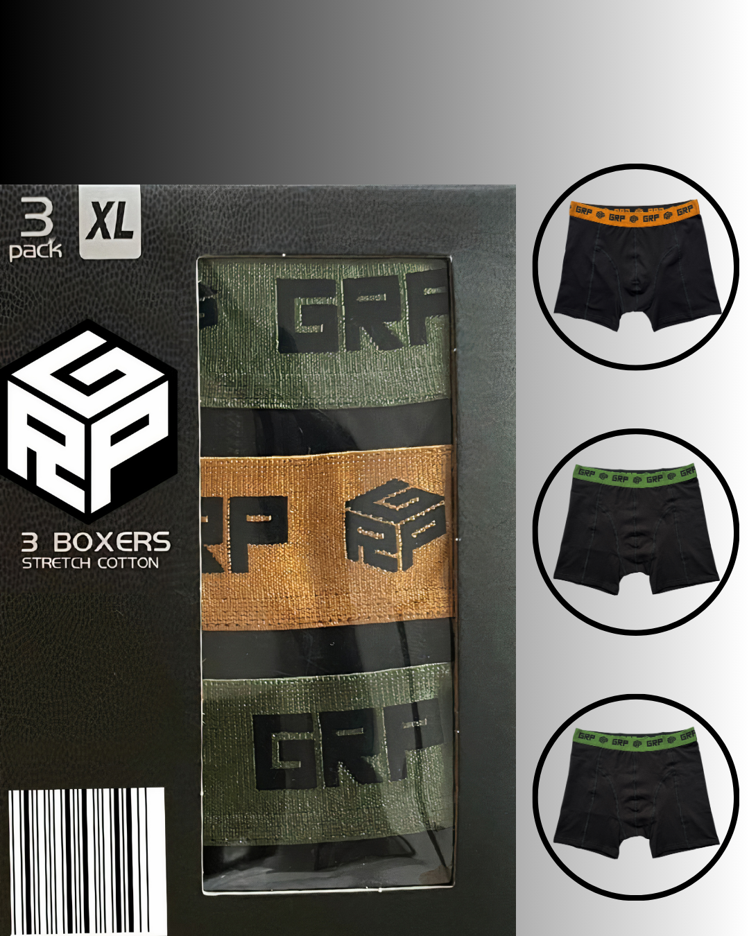 GRP Herenboxershort 1 aankoop -3 modellen  “Meer voor minder” Productcode GRP-BOX-005