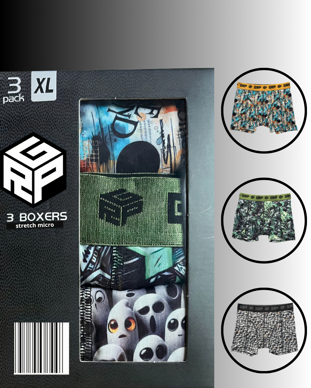 GRP Herenboxershort 1 aankoop -3 modellen  “Meer voor minder” Productcode GRP-BOX-007