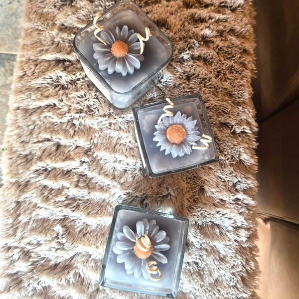 Square glass candle