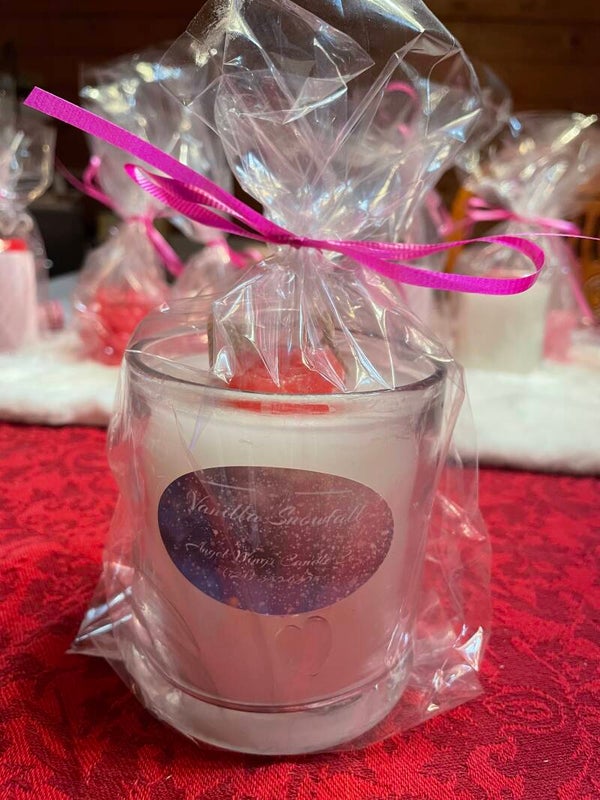 Glass hearts candle 💝