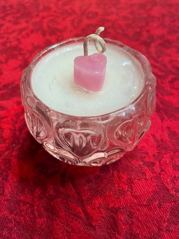 Glass heart mini candle 🌷