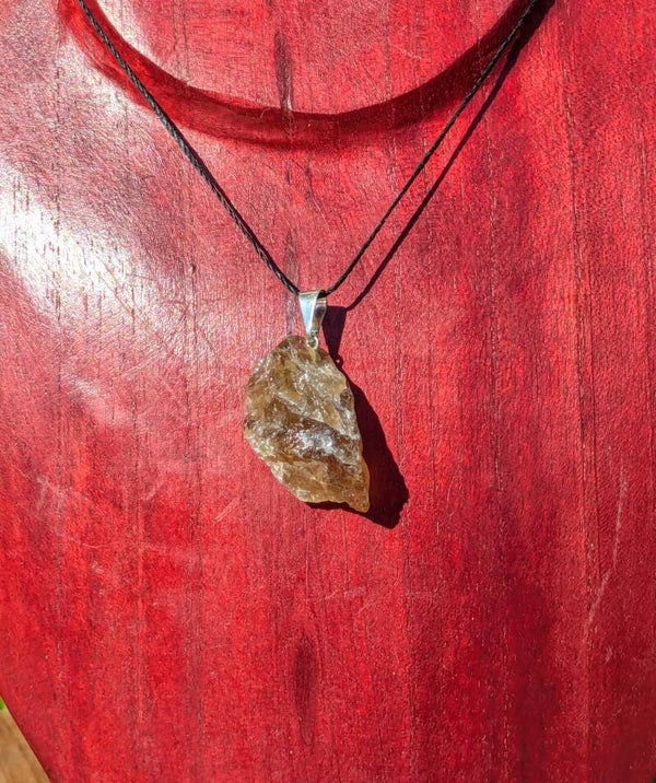 Pendentif en Citrine Brute Naturelle – Qualité A+