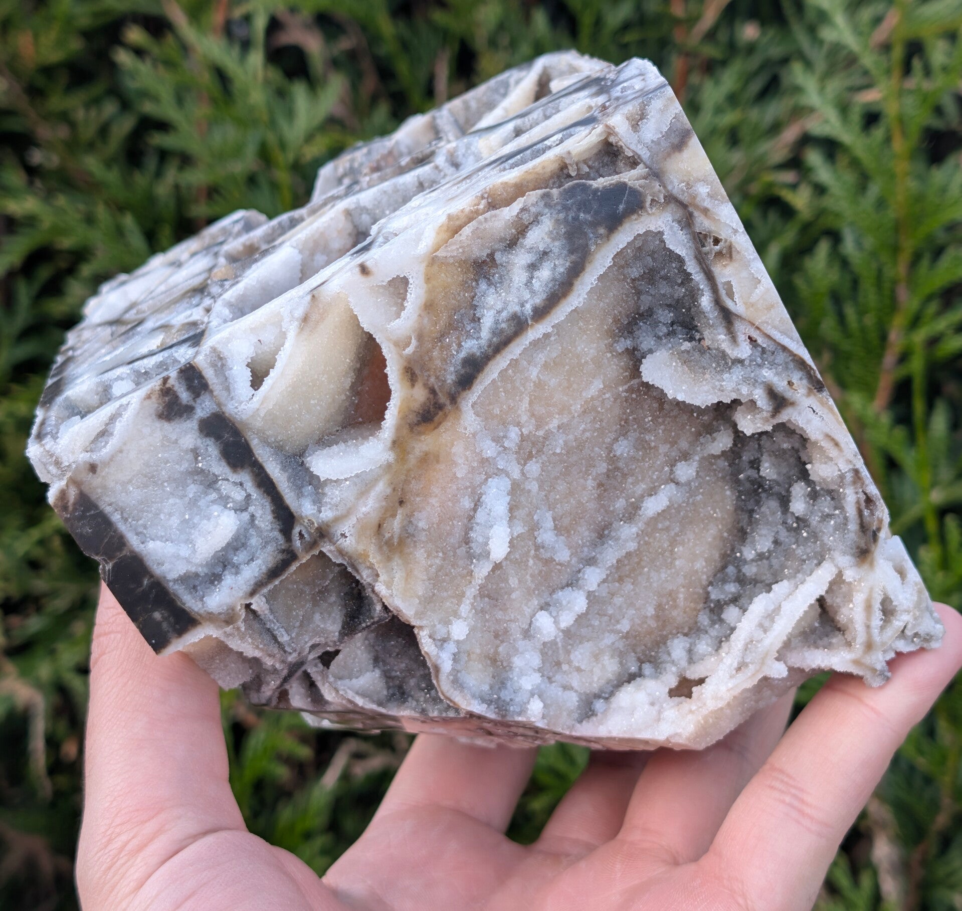 Bloc de Sphalérite et Quartz Druzy - Forme Géométrique Unique (1,034 kg)