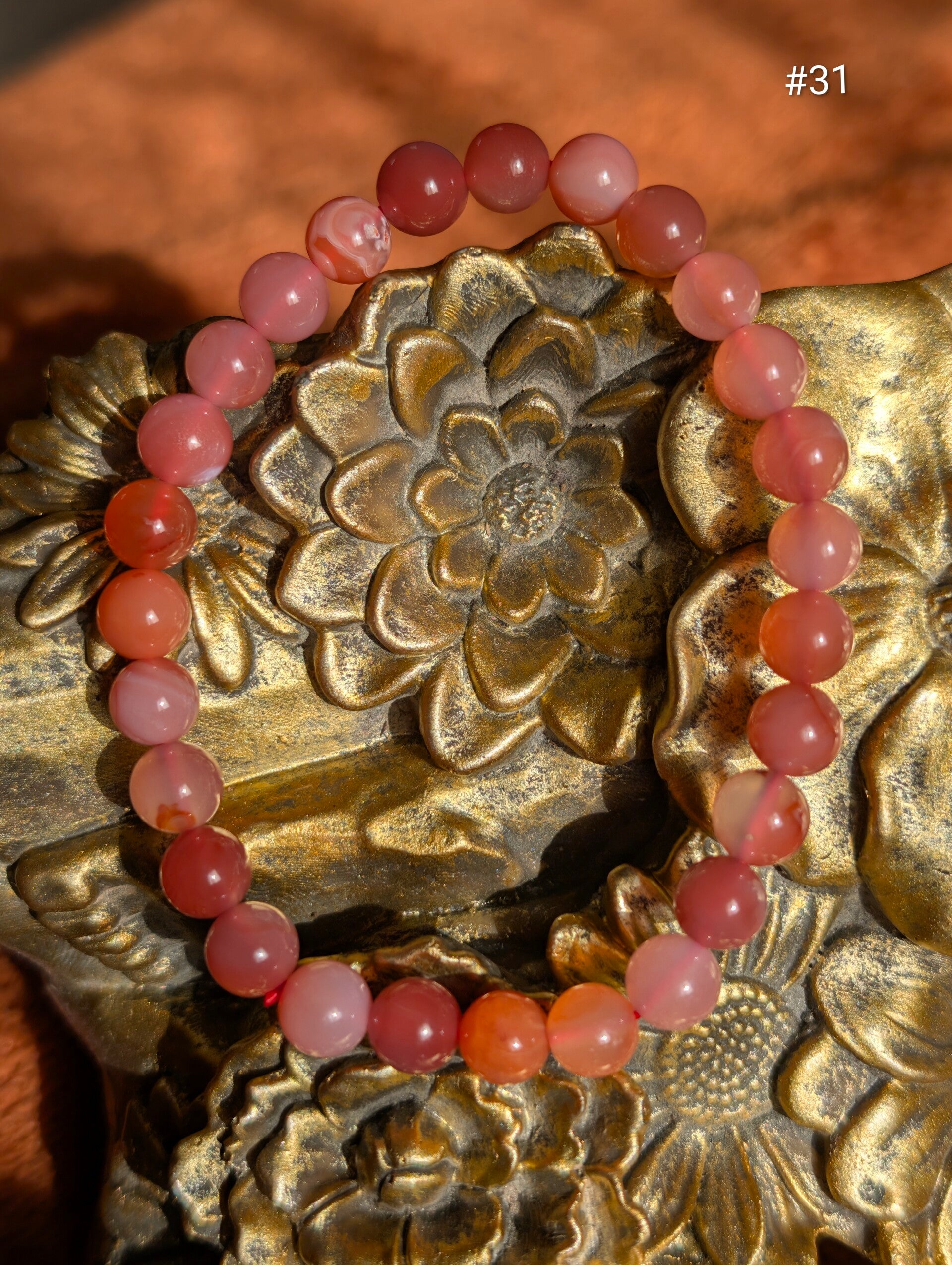Bracelet Cornaline Naturelle - Perles 6mm