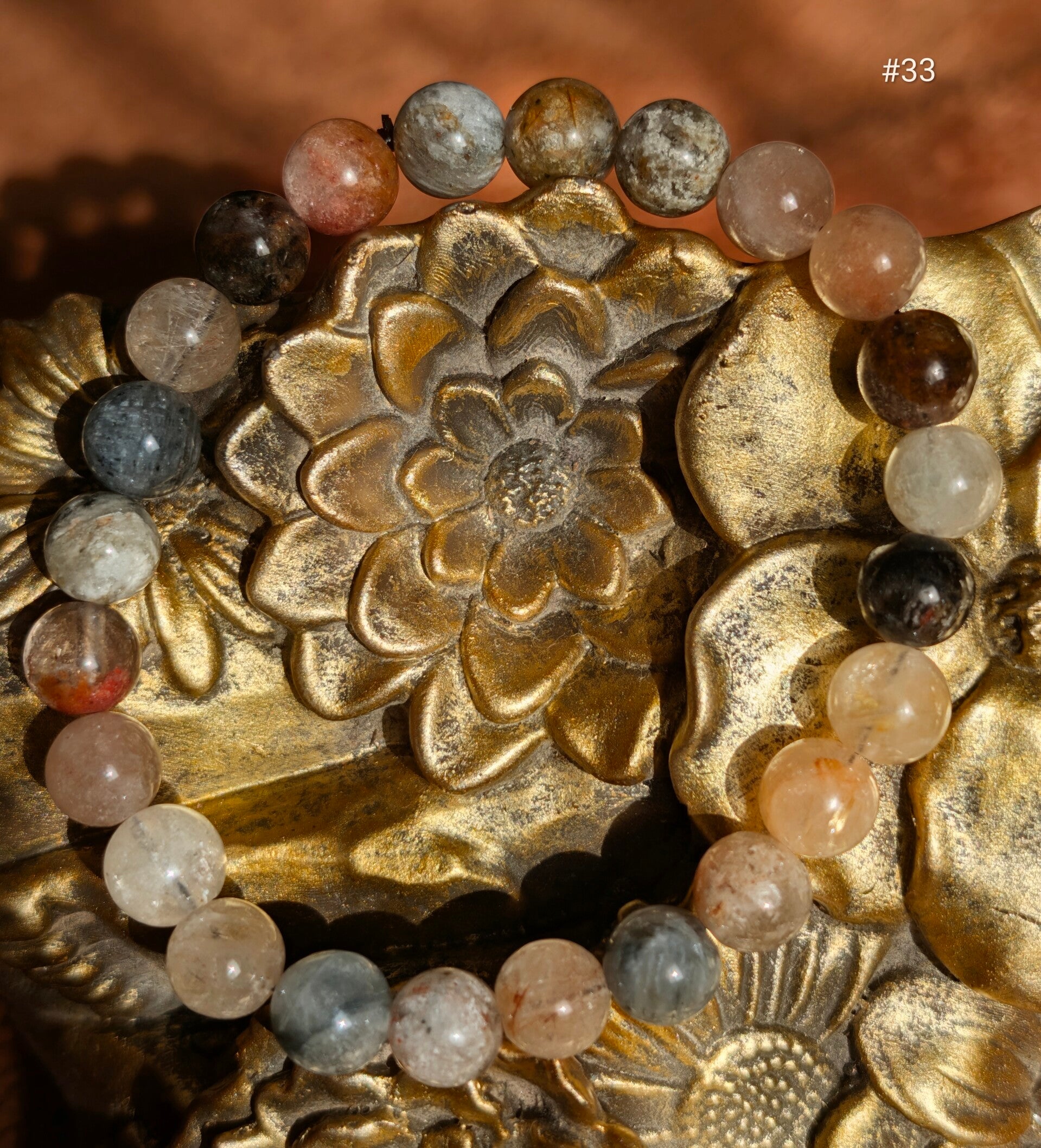 Bracelet Quartz Mixte - Rutile & Hématoïde 8mm