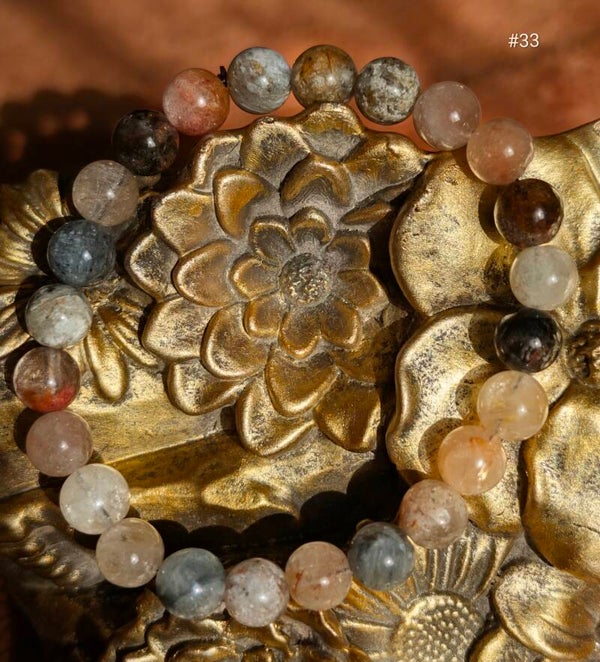 Bracelet Quartz Mixte - Rutile & Hématoïde 8mm