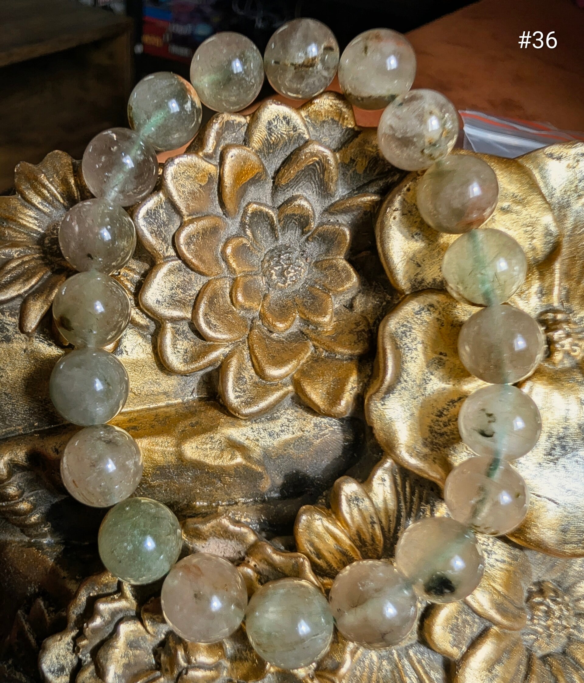Bracelet Quartz de Jardin "Mousse" nº36 - Chlorite & Actinote