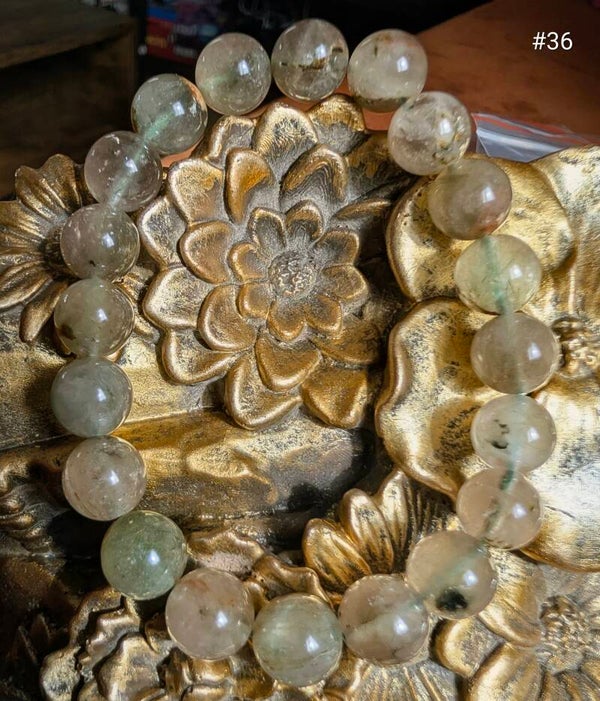 Bracelet Quartz de Jardin "Mousse" nº36 - Chlorite & Actinote