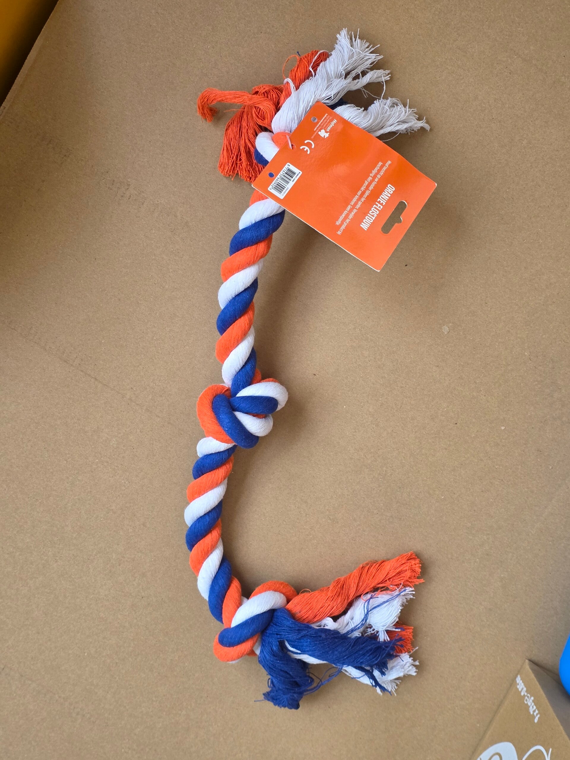 Oranje flosstouw oranje & wit & blauw  30/45 cm