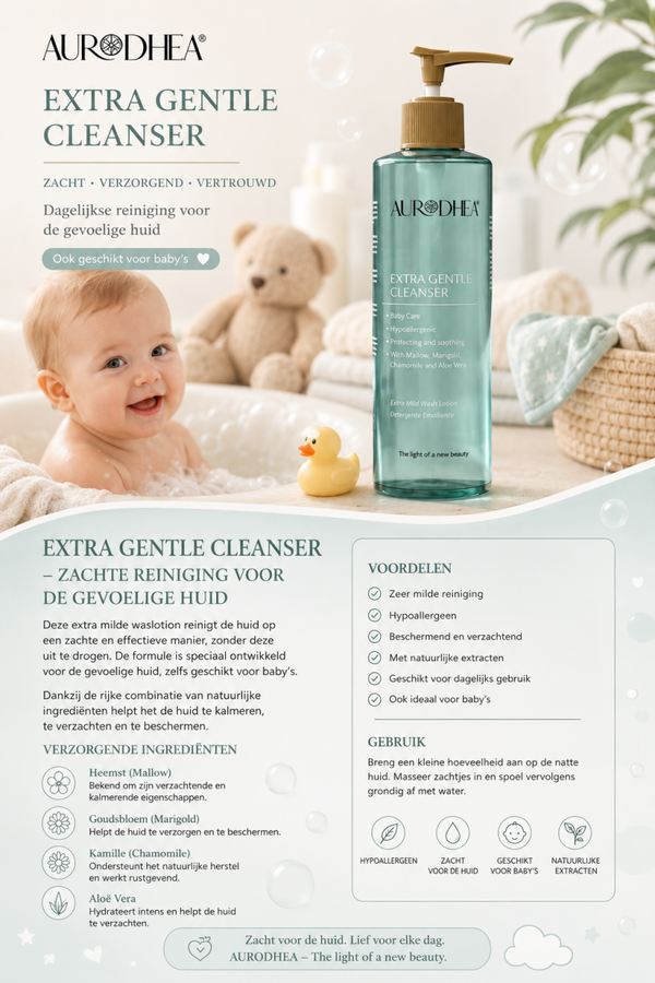 🌿 Aurodhea Extra Gentle Cleanser – Milde Reiniging voor de Gevoelige Huid
