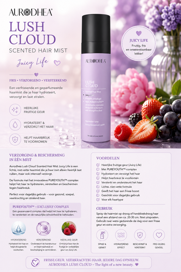 💜 Aurodhea Lush Cloud Juicy Life – Scented Hair Mist Juicy Bliss