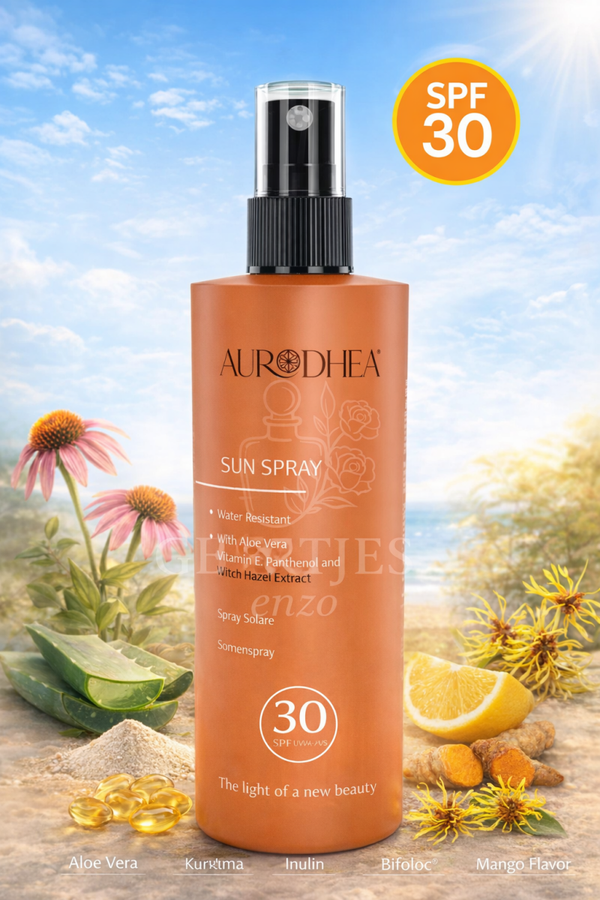 ☀️ Aurodhea Sun Spray SPF 30 – Beschermt, verzorgt & hydrateert
