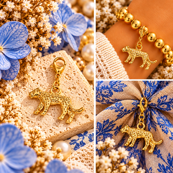 Goudkleurige Luipaard Bedel – Stainless Steel (RVS) 🐆✨