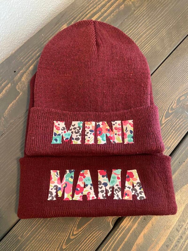 Mama and Mini beanie set