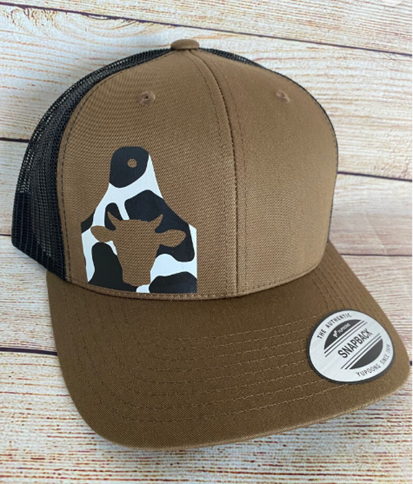 Cow Print Cow Tag Snapback hat