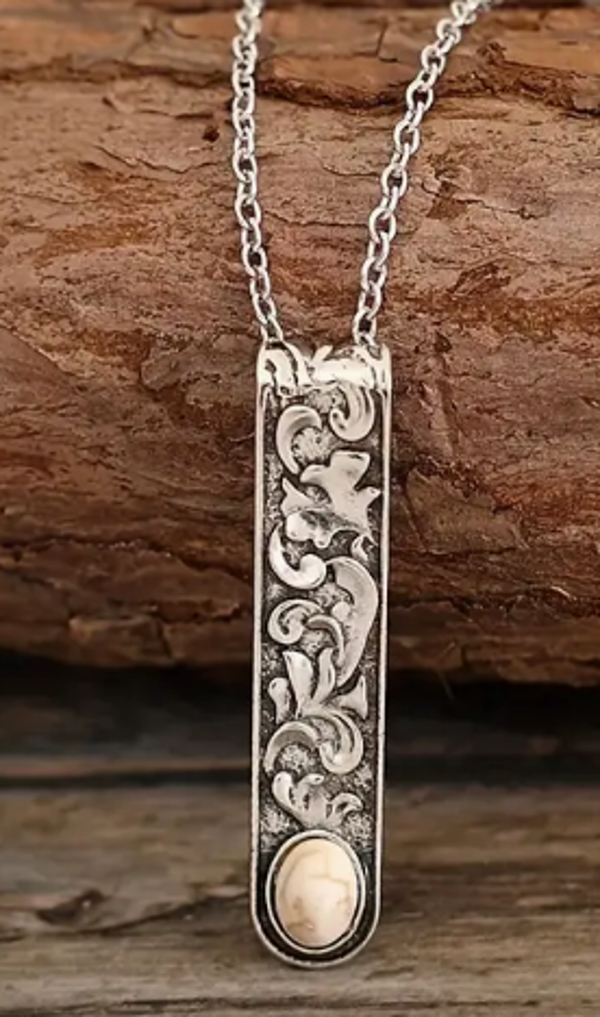 Cream Western Bar Necklace