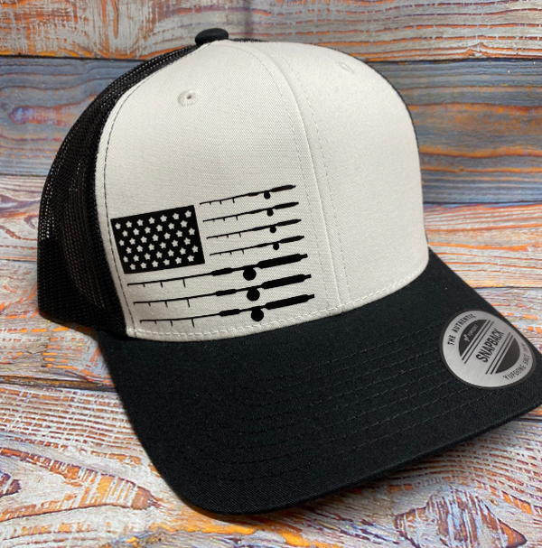 Fishing Pole Flag Snapback Hat