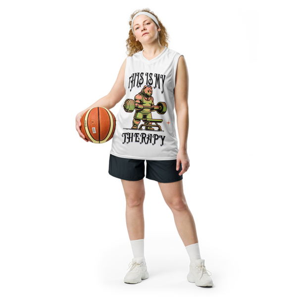 This is my therapy unisex basketball jersey