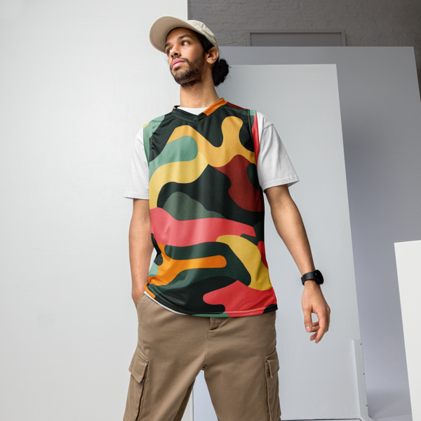 Unisex Camouflage pattern recycled basketball jersey