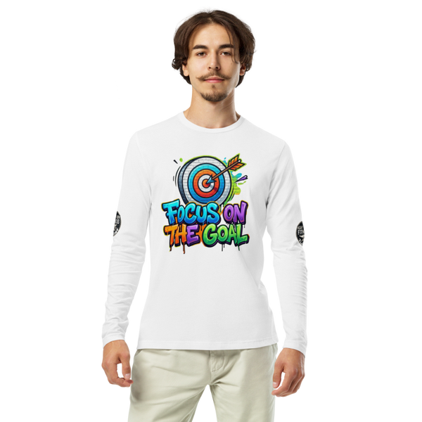 Unisex Focus on the goal fitted crew long sleeve tee shirt