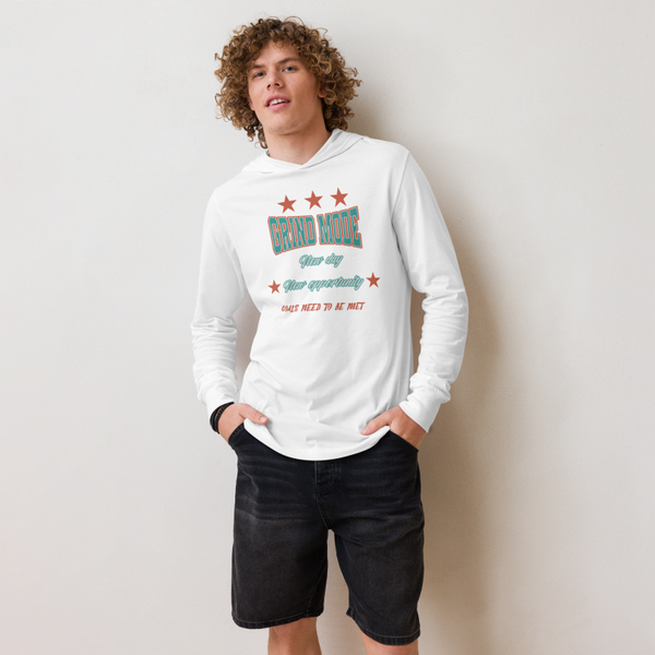 Grind mode hooded long sleeve shirt