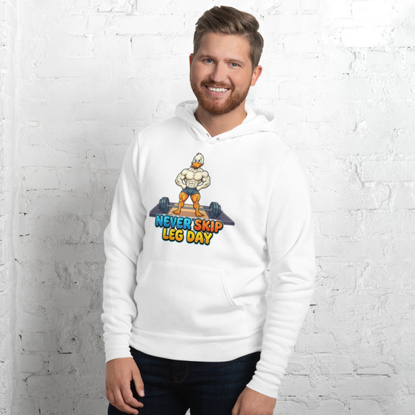 Unisex Never skip leg day Bella+Canvas Pullover hoodie double sided print