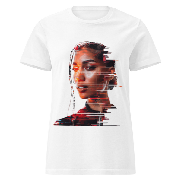 Women's Digital abstract portrait tee shirt