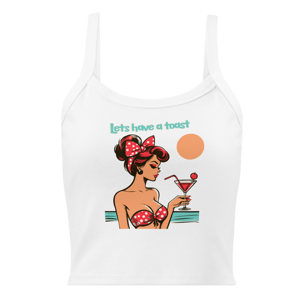 Women's Lets have a toast micro rib tank top
