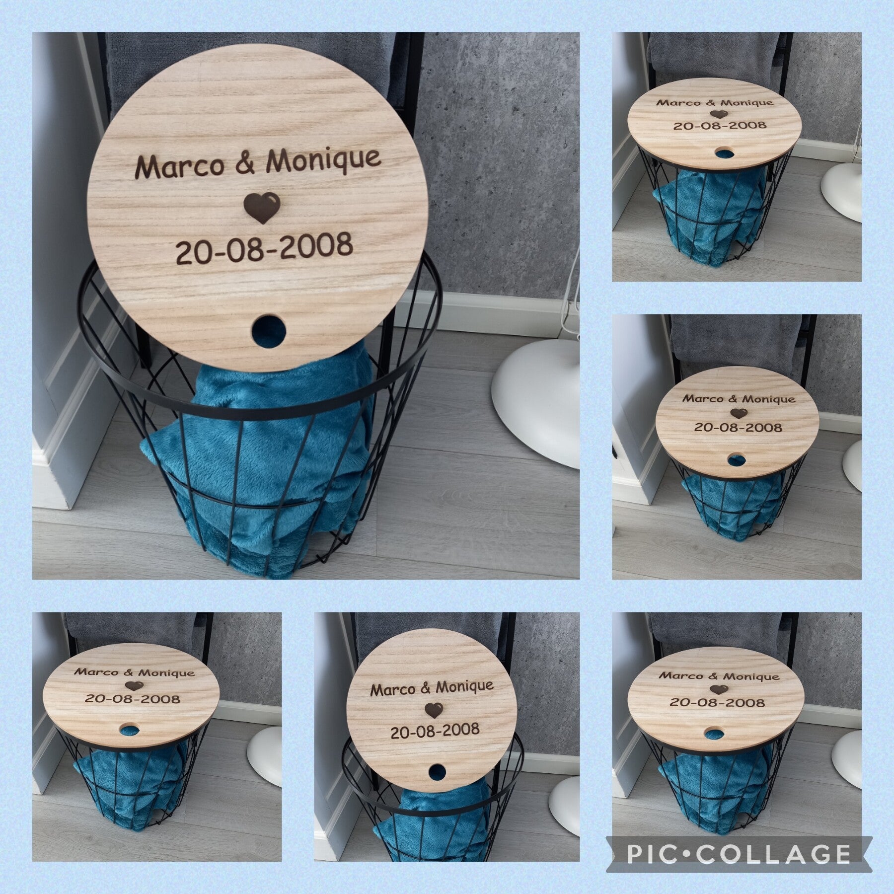 Bijzet tafeltje met tekst/naam