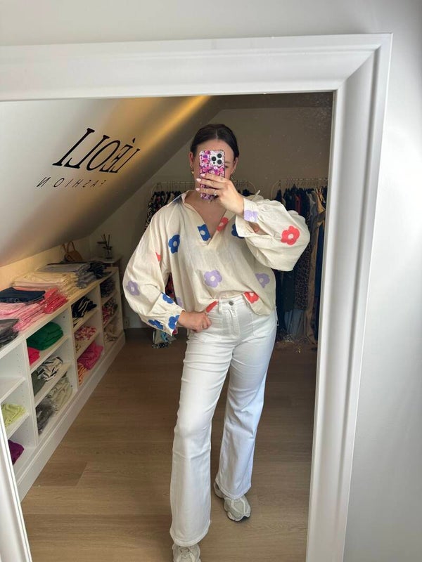 Wide leg jeans white