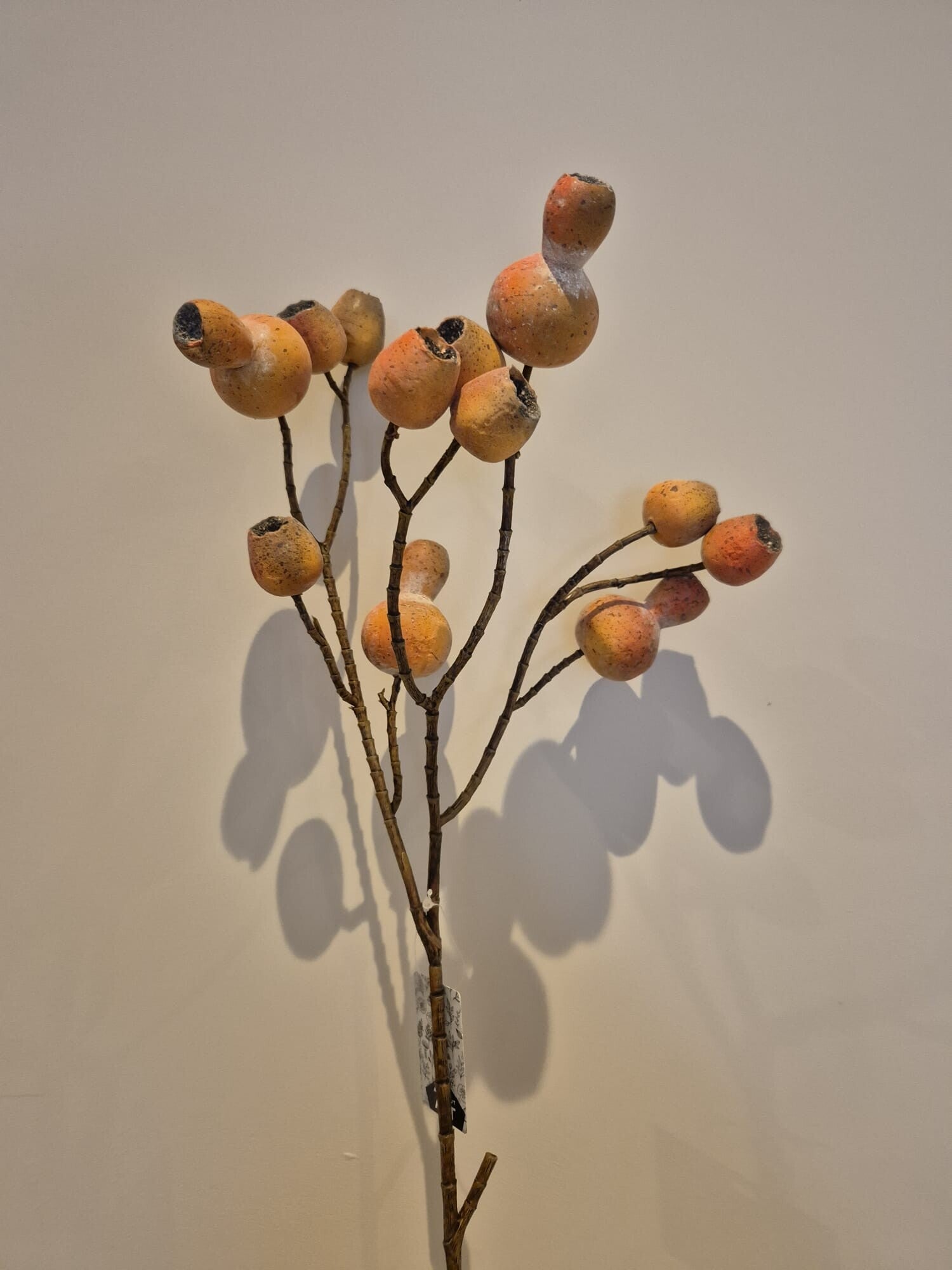 Zijde Bloem Mispels Oranje Bruin 60cm