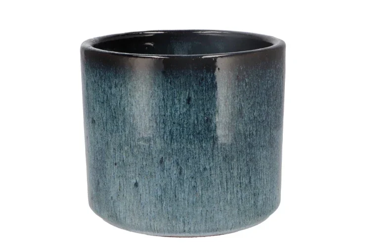 Pot Javea Cilinder Glazed Blauw 17x15