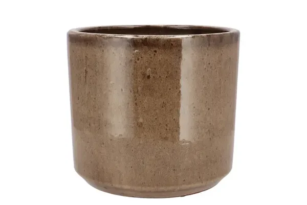 Pot Javea Cilinder Glazed Taupe 20x18
