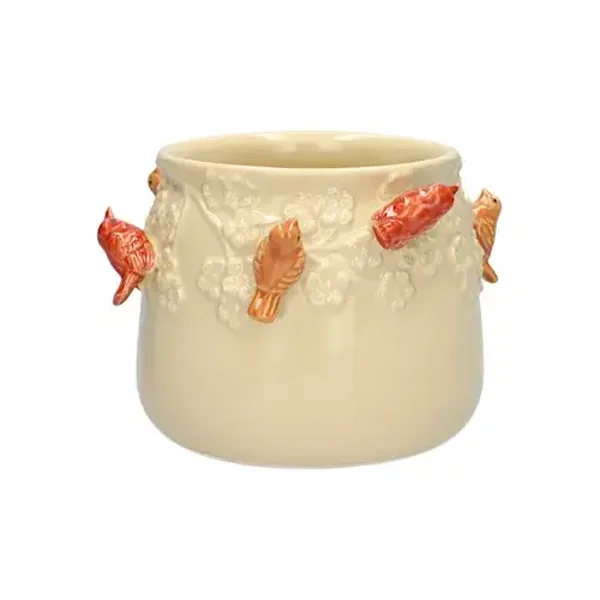 Pot Birds Crème 11x14
