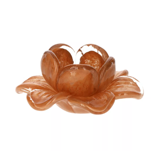 Waxinelichthouder Flore Oranje Bruin 10,5x5